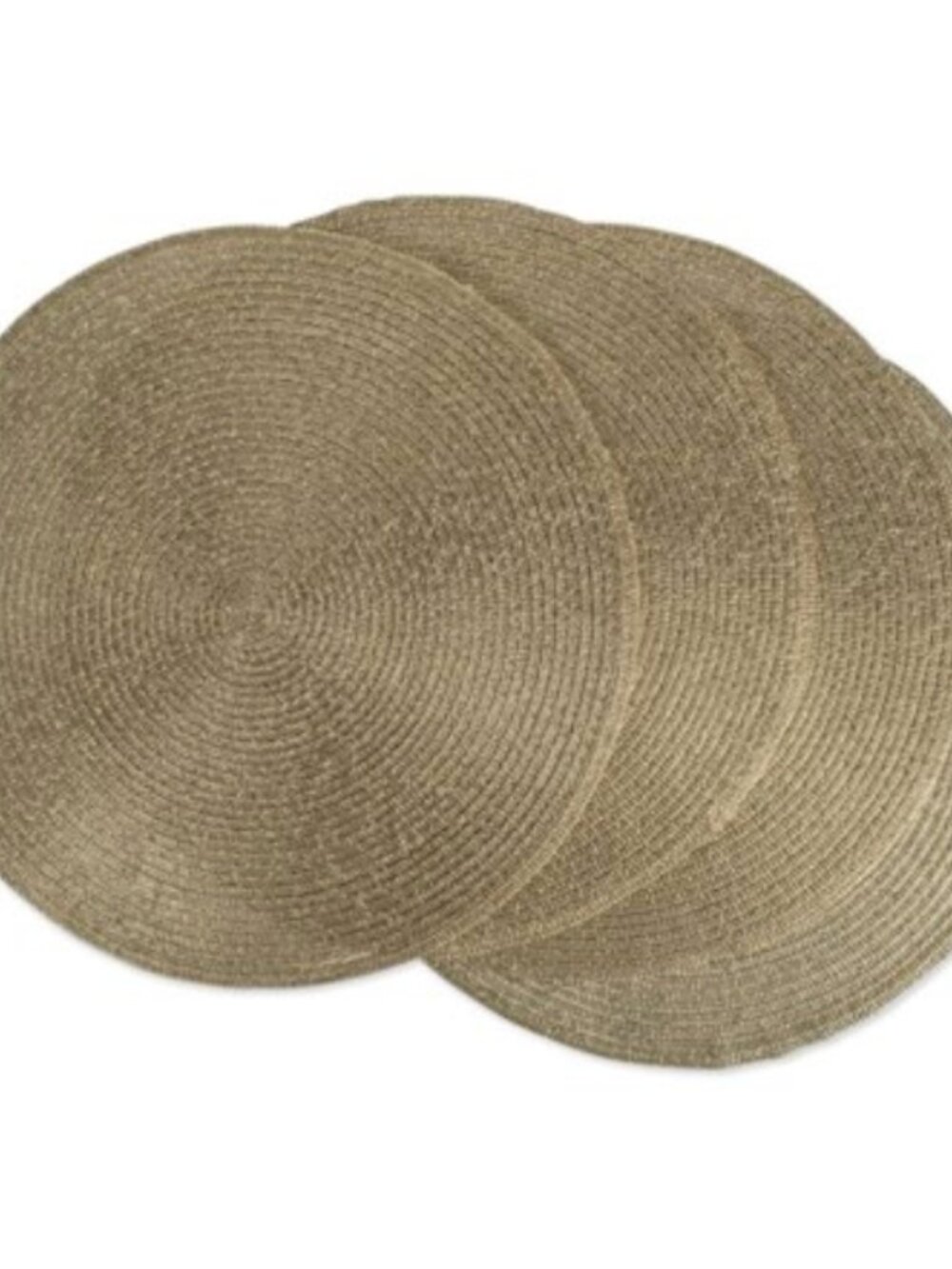Design Imports Round Metallic Polypropolene Kitchen Placemat Set of 4